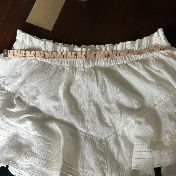 Aerie White Mini Gauze Skirt Shorts Lined Large New Fairy Boho Ruffle Y2K - Picture 8 of 9